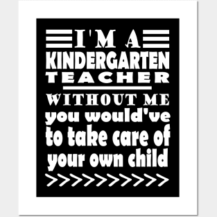 Kindergarten teacher kindergarten kids profession saying Posters and Art